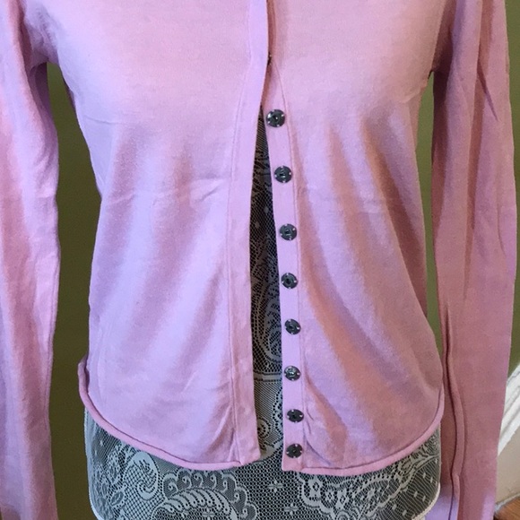 Kieran L/S lilac snap front sweater, size large. - Picture 2 of 8